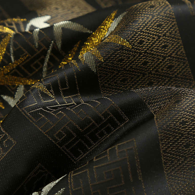 Nimara Ritual Golden Bamboo Jacquard Frog-Button Long Sleeve Men's Jacket With Pockets