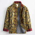 Nimara Ritual Winter Dragon Jacquard Warm Frog-Button Long Sleeve Men's Jacket With Pockets