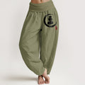 Nimara Ritual EnsA Circle Stacked Stones Pattern Women's Elastic Waist Harem Cotton Pants