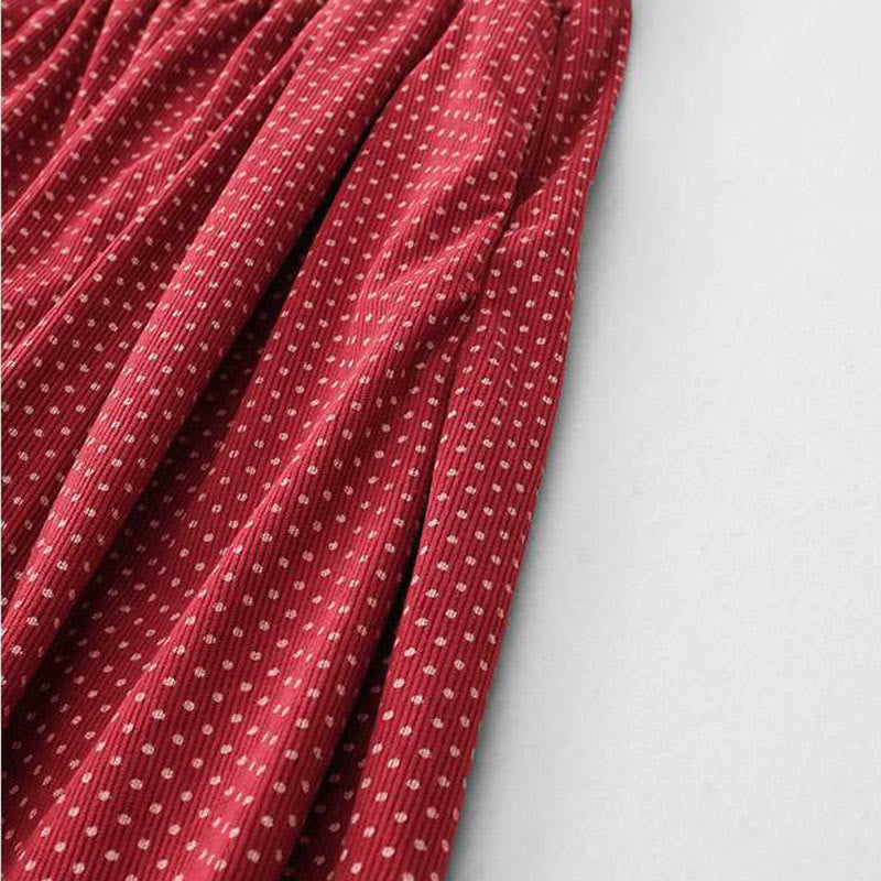 Nimara Ritual Fall Dots Pattern High Waist Design Women's Wide Leg Pants With Pockets