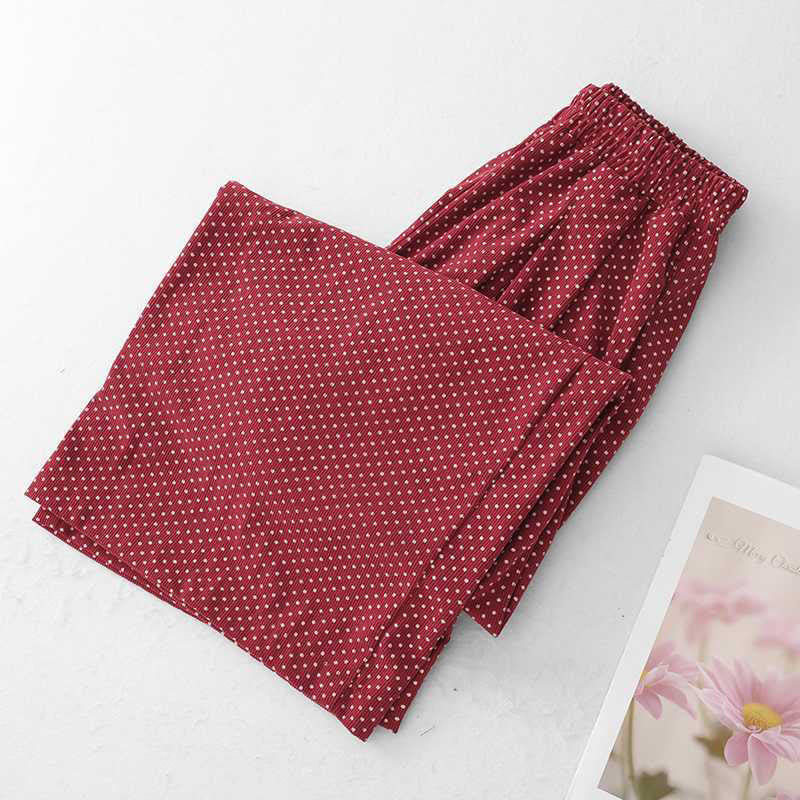 Nimara Ritual Fall Dots Pattern High Waist Design Women's Wide Leg Pants With Pockets