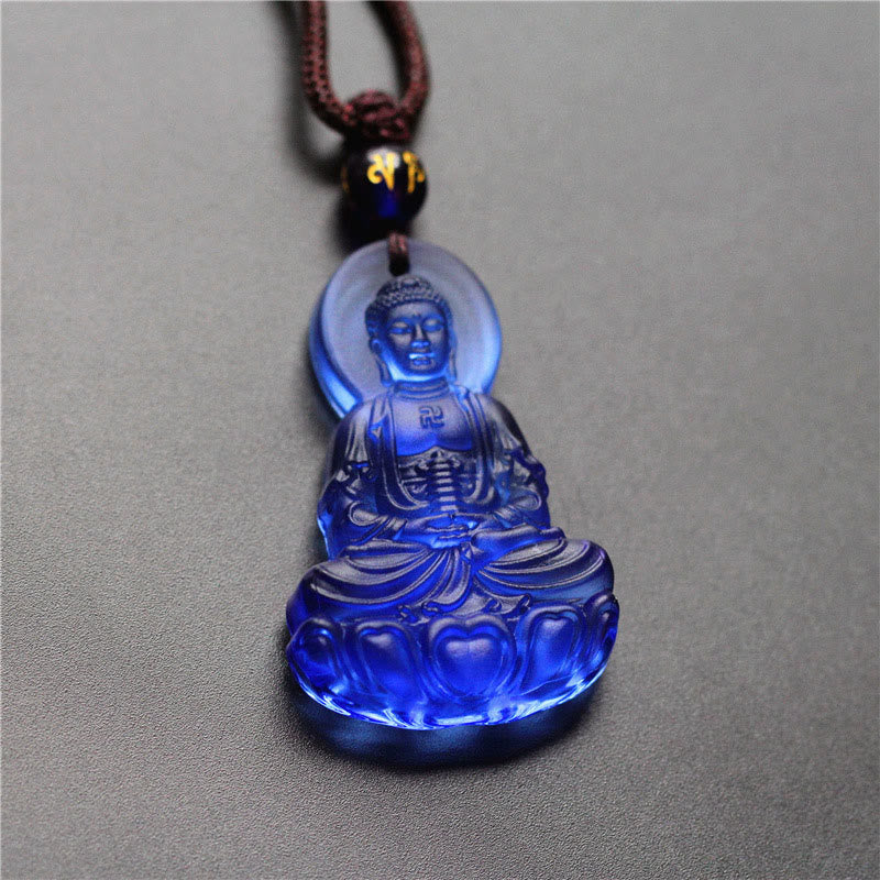 Nimara Ritual Liuli Crystal Medicine Buddha Serenity Necklace Pendant
