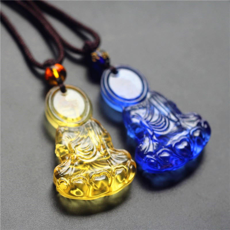 Nimara Ritual Liuli Crystal Medicine Buddha Serenity Necklace Pendant