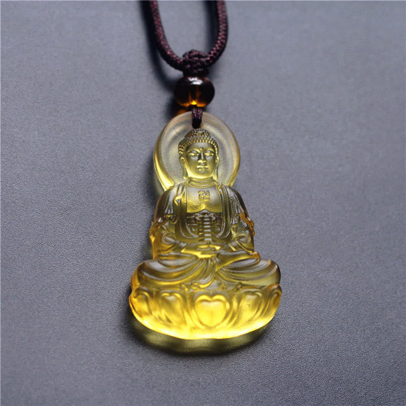 Nimara Ritual Liuli Crystal Medicine Buddha Serenity Necklace Pendant