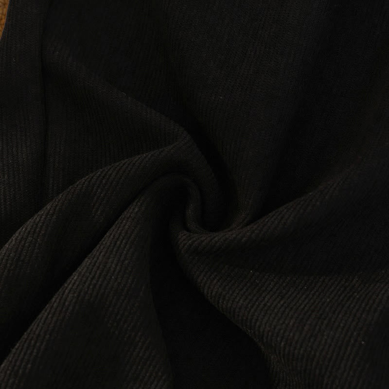 Nimara Ritual Women's Patchwork Cotton Corduroy Fleece-Lined Wide Leg Pants With Pockets