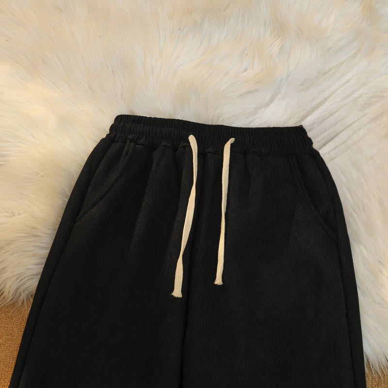 Nimara Ritual Women's Patchwork Cotton Corduroy Fleece-Lined Wide Leg Pants With Pockets