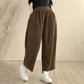 Nimara Ritual Women's Fall Patchwork Plain Corduroy Harem Pants With Pockets
