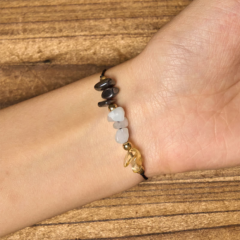 Nimara Ritual Citrine Green Aventurine Pyrite Success Rope Card Bracelet