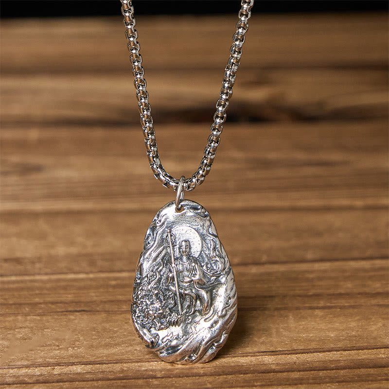Nimara Ritual Copper Ka1itigarbha Dizang Bodhisattva Compassion Pendant Necklace
