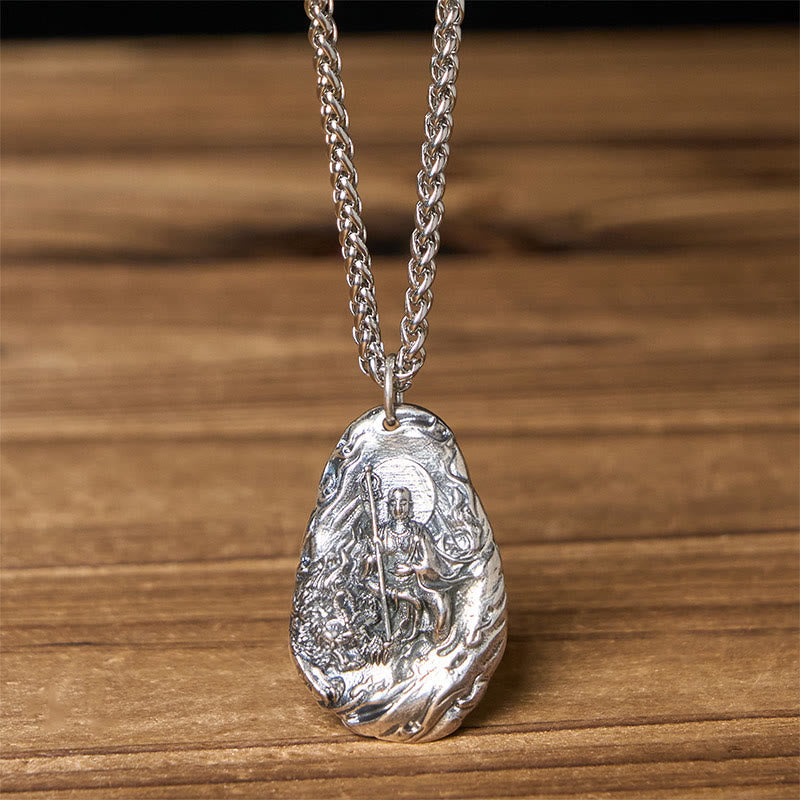 Nimara Ritual Copper Ka1itigarbha Dizang Bodhisattva Compassion Pendant Necklace