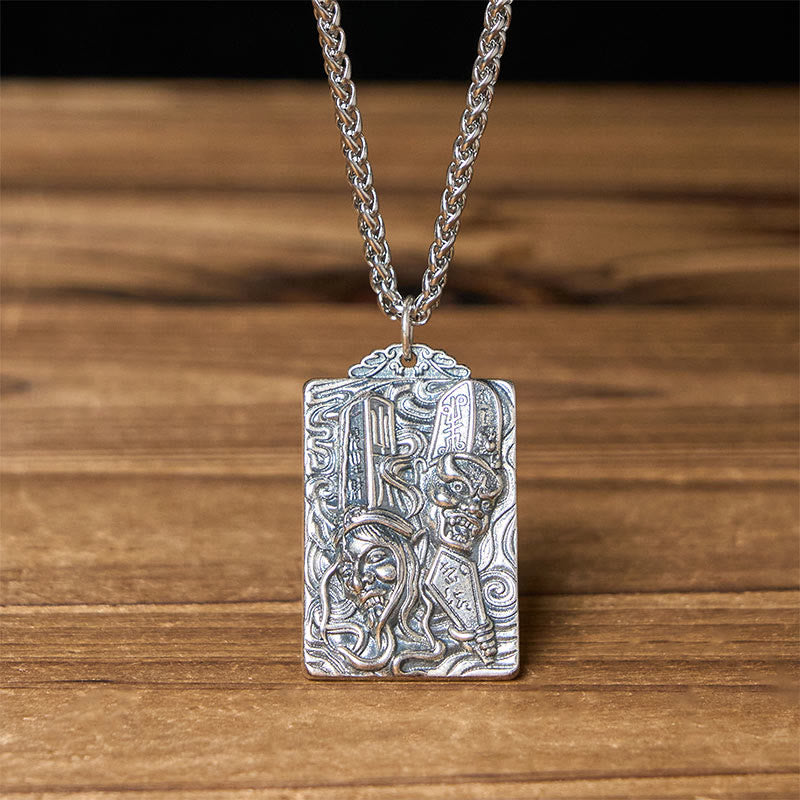 Nimara Ritual Copper Black White Impermanence Pattern Balance Pendant Necklace