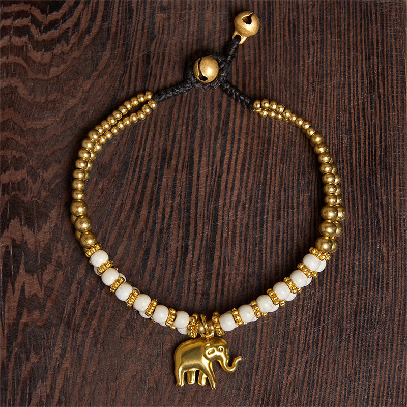 Nimara Ritual Turquoise Elephant Luck Double-layer Plated Copper Strength Bracelet