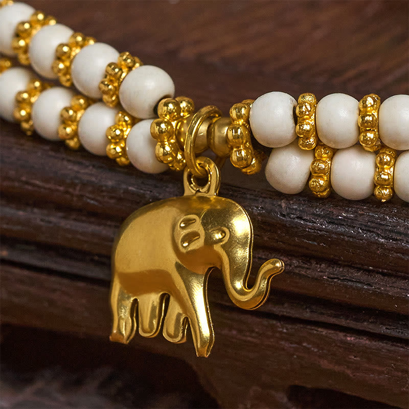 Nimara Ritual Turquoise Elephant Luck Double-layer Plated Copper Strength Bracelet