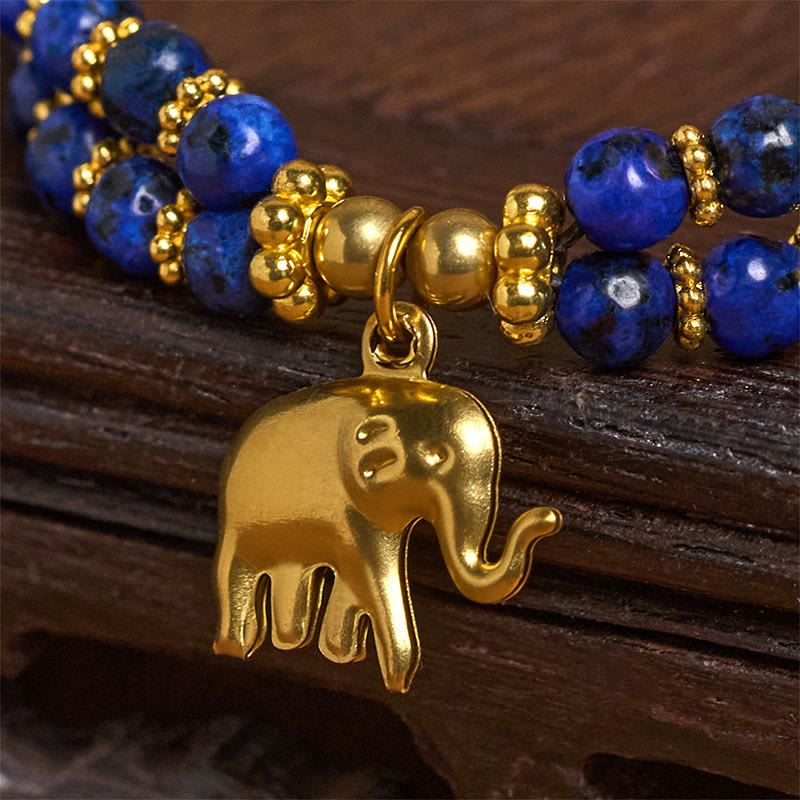 Nimara Ritual Turquoise Elephant Luck Double-layer Plated Copper Strength Bracelet