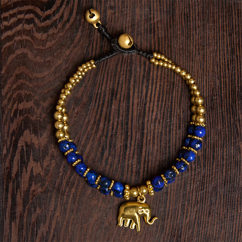 Nimara Ritual Turquoise Elephant Luck Double-layer Plated Copper Strength Bracelet