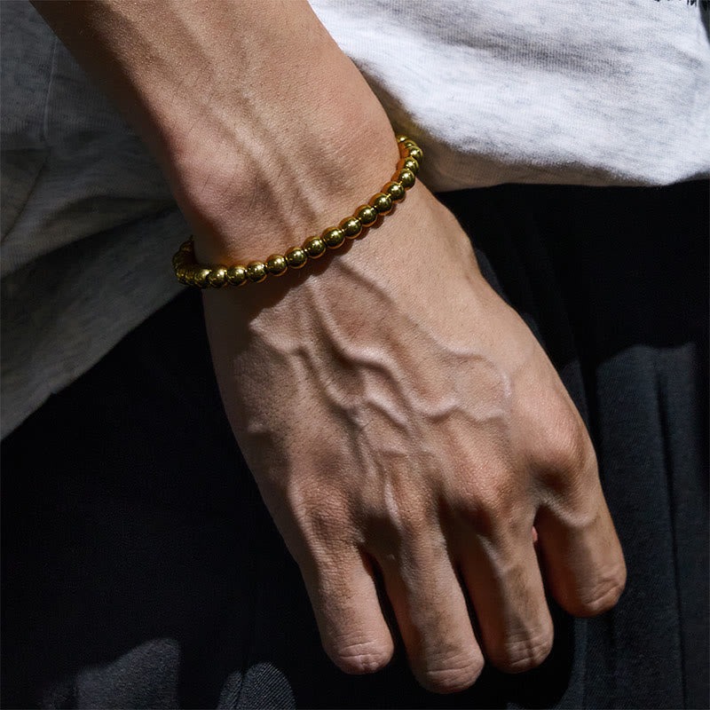 Nimara Ritual Tibetan Retro Pure Copper Brass Bead Wealth Bracelet
