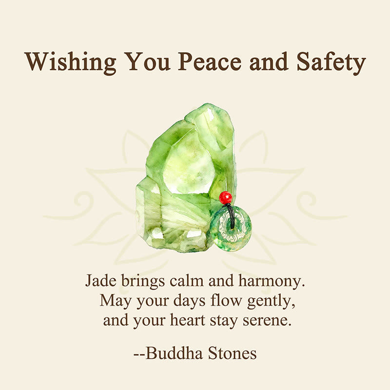 Nimara Ritual "Wishing You Peace and Safety" Peace Buckle Jade Necklace Includes Gift Message Card