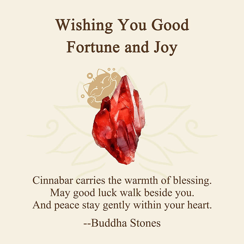 Nimara Ritual "Wishing You Good Fortune and Joy" Cat Cinnabar Bracelet Includes Gift Message Card