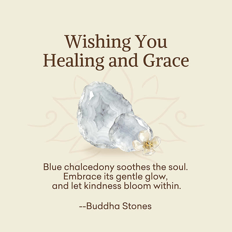 Nimara Ritual "Wishing You Healing and Grace" Blue Chalcedony Bracelet Includes Gift Message Card