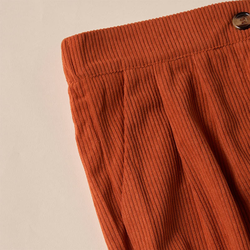 Nimara Ritual Casual Corduroy Straight-leg Women's Pants With Pockets