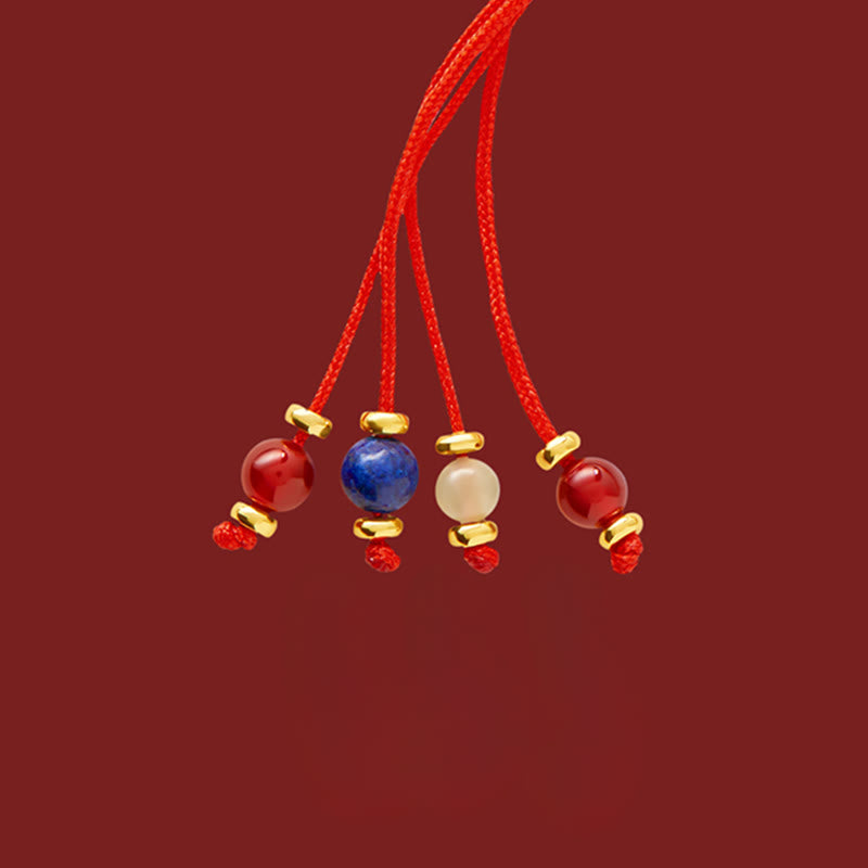 Nimara Ritual Copper Plated 18k Gold Year Of The Horse Fu Character Red String Luck Braided Bracelet