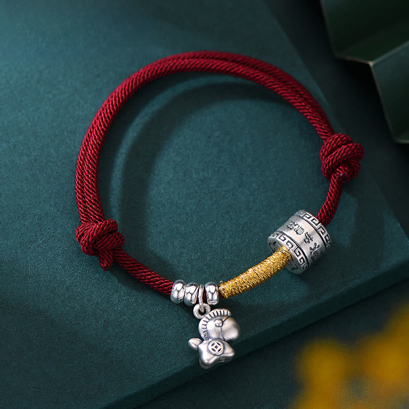 Nimara Ritual 999 Sterling Silver Year Of The Horse Lucky Bead Protection Red Rope Bracelet