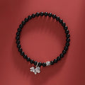Nimara Ritual Year Of The Horse 925 Sterling Silver Natural Black Obsidian Strength Bracelet
