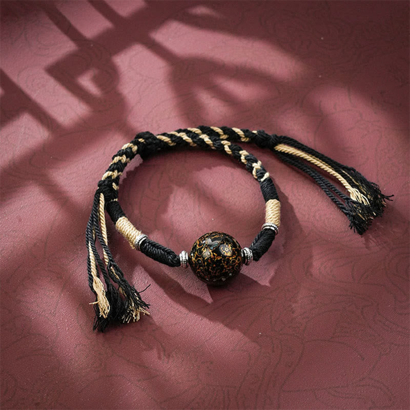 Nimara Ritual Lacquer Craft Bead Multicolored Braided String Bracelet