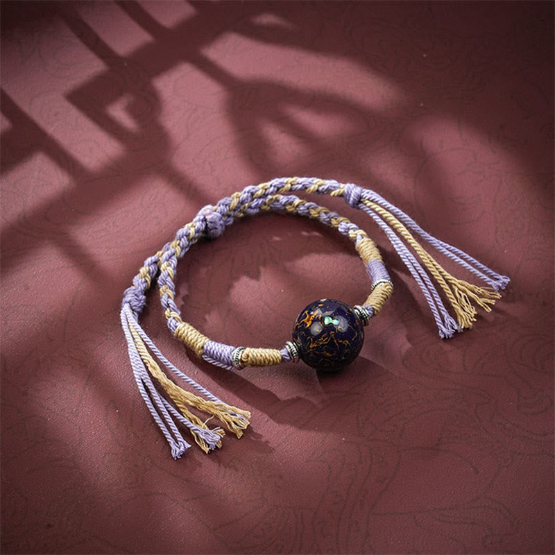Nimara Ritual Lacquer Craft Bead Multicolored Braided String Bracelet