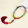 Nimara Ritual Ebony Lacquer Craft Gourd Bead Tassel Blessing Bracelet