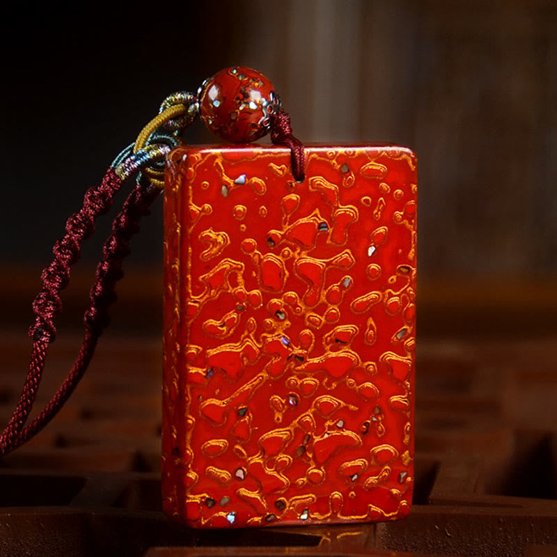 Nimara Ritual Handcrafted Lacquer Craft Sandalwood Protection Pendant Necklace