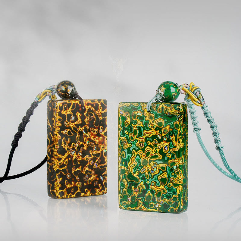 Nimara Ritual Handcrafted Lacquer Craft Sandalwood Protection Pendant Necklace