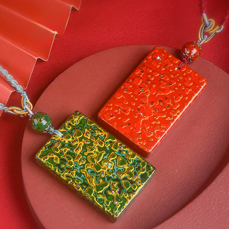 Nimara Ritual Handcrafted Lacquer Craft Sandalwood Protection Pendant Necklace
