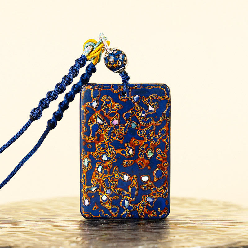 Nimara Ritual Handcrafted Lacquer Craft Sandalwood Protection Pendant Necklace