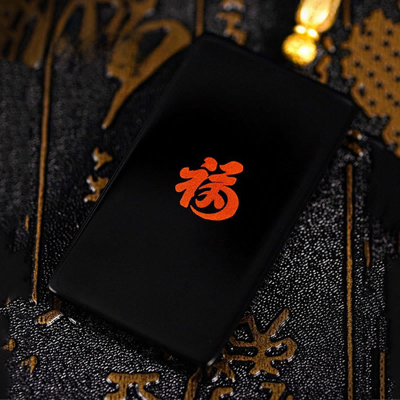 Nimara Ritual Chinese Zodiac Natal Buddha Fu Character Lacquer Craft Sandalwood Pendant Necklace