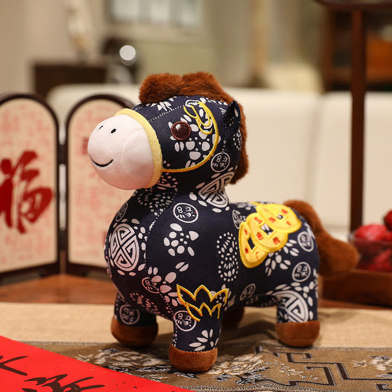 Nimara Ritual Year of the Horse Copper Coins Plush Doll Home Decoration