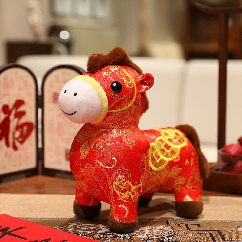 Nimara Ritual Year of the Horse Copper Coins Plush Doll Home Decoration
