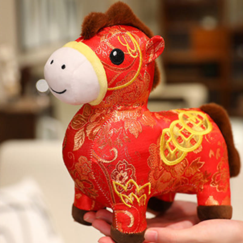 Nimara Ritual Year of the Horse Copper Coins Plush Doll Home Decoration