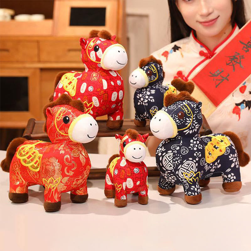 Nimara Ritual Year of the Horse Copper Coins Plush Doll Home Decoration