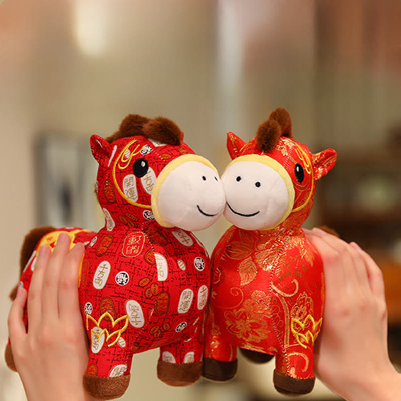 Nimara Ritual Year of the Horse Copper Coins Plush Doll Home Decoration