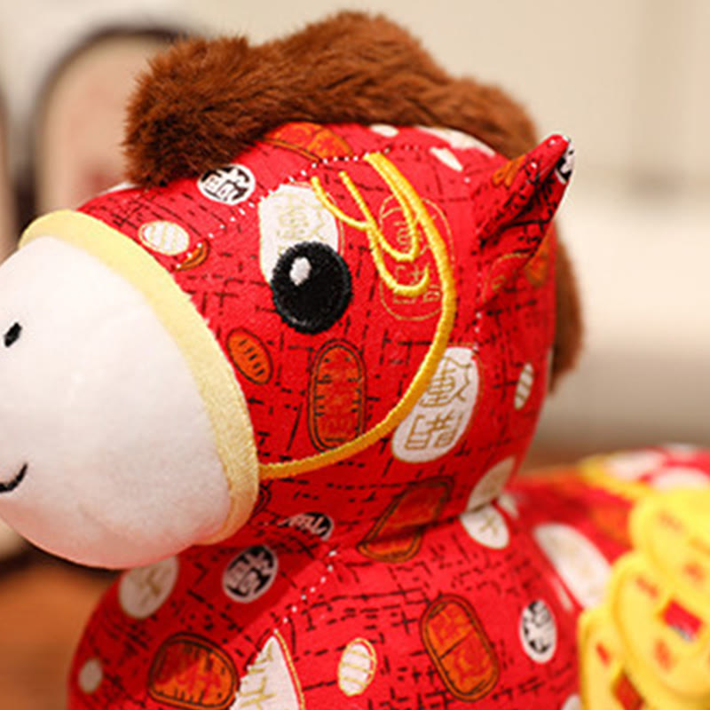 Nimara Ritual Year of the Horse Copper Coins Plush Doll Home Decoration