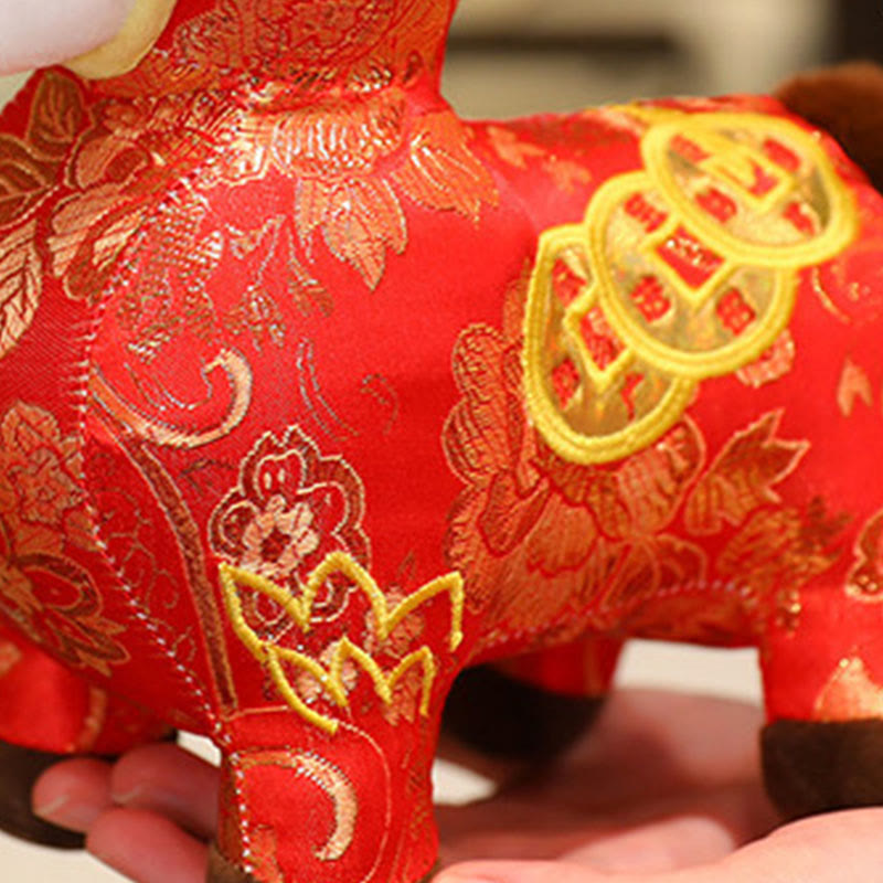 Nimara Ritual Year of the Horse Copper Coins Plush Doll Home Decoration