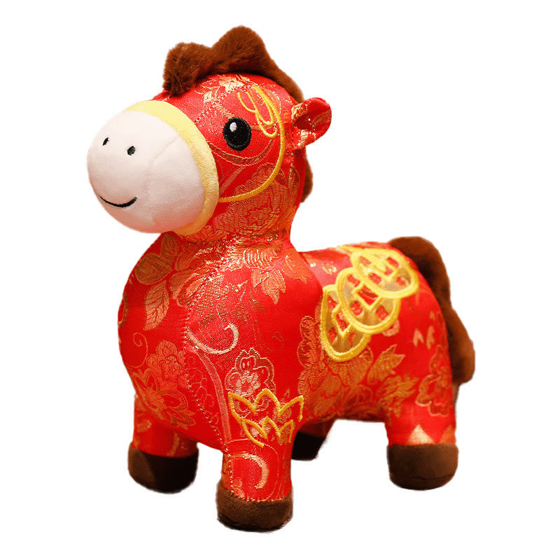 Nimara Ritual Year of the Horse Copper Coins Plush Doll Home Decoration