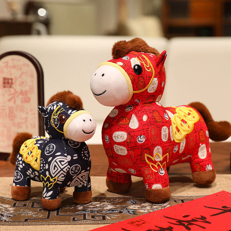 Nimara Ritual Year of the Horse Copper Coins Plush Doll Home Decoration