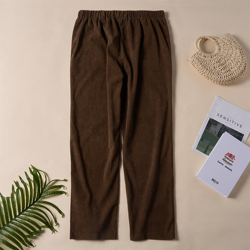 Nimara Ritual Women's Commute Pure Color Corduroy Pants With Pockets