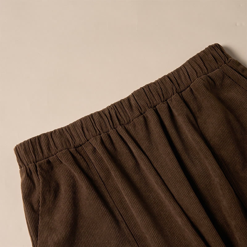 Nimara Ritual Women's Commute Pure Color Corduroy Pants With Pockets