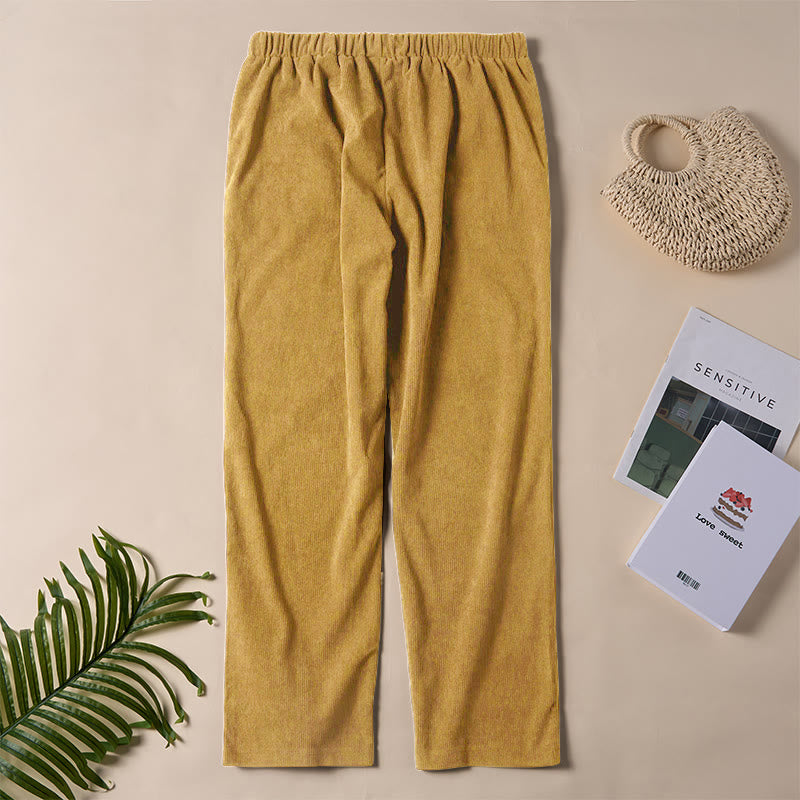 Nimara Ritual Women's Commute Pure Color Corduroy Pants With Pockets