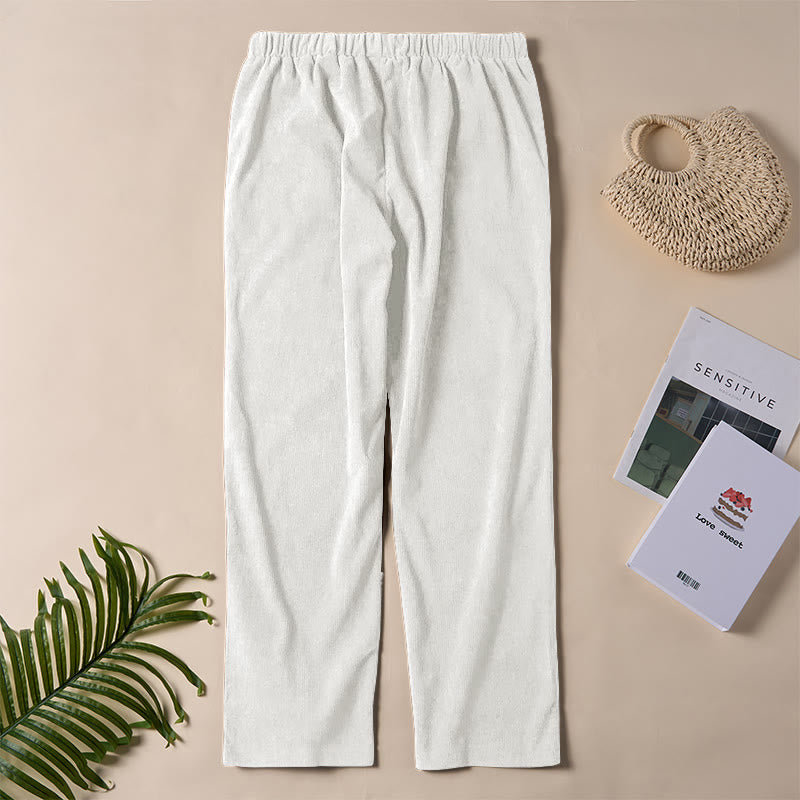 Nimara Ritual Women's Commute Pure Color Corduroy Pants With Pockets