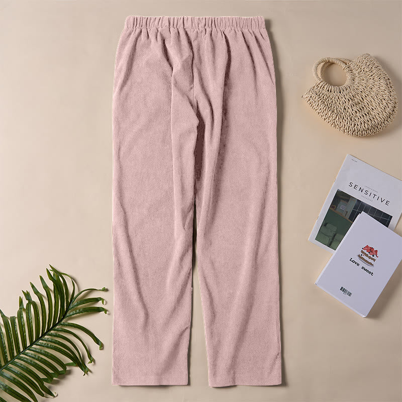 Nimara Ritual Women's Commute Pure Color Corduroy Pants With Pockets