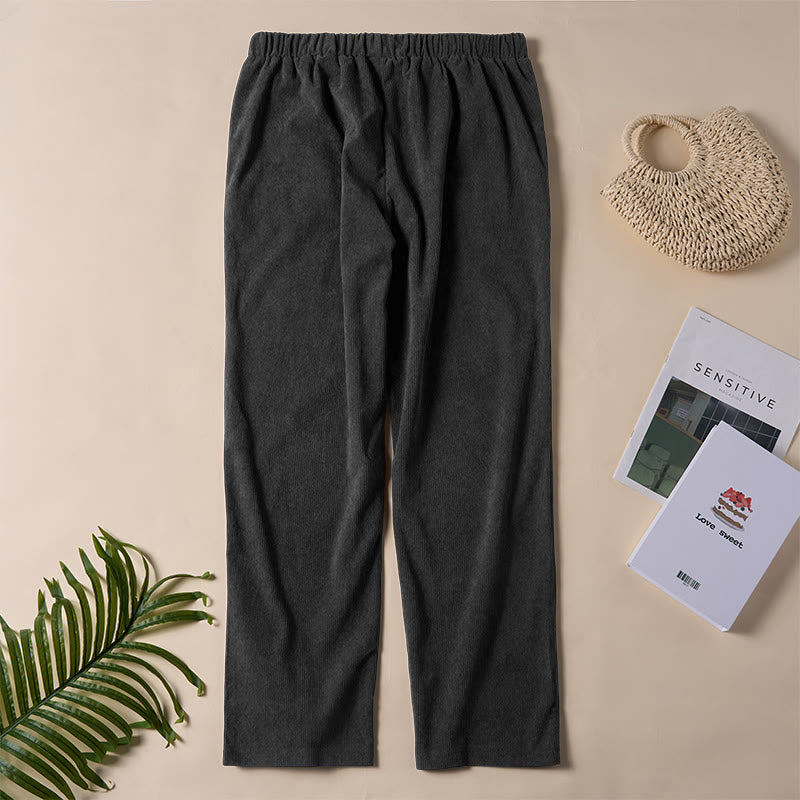 Nimara Ritual Women's Commute Pure Color Corduroy Pants With Pockets